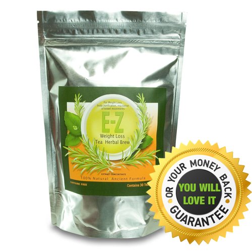 Easy E-Z Herbal Weight Loss Tea – Natural Weight Loss, Body Cleanse and Appetite Control. Proven Weight Loss Formula. 30-Count Tea Bags