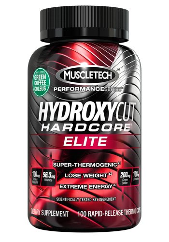 Hydroxycut Hardcore Elite-Svetol Green Coffee Bean Extract Formula, 100ct, 100mg Coleus Forskohlii, 56.3mg Yohimbe, 200mg Green Coffee, 100mg L-Theanin